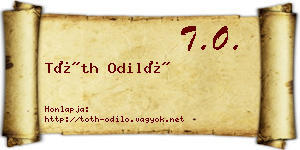 Tóth Odiló névjegykártya